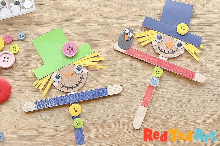 Popsicle Stick Scarecrow by red ted art