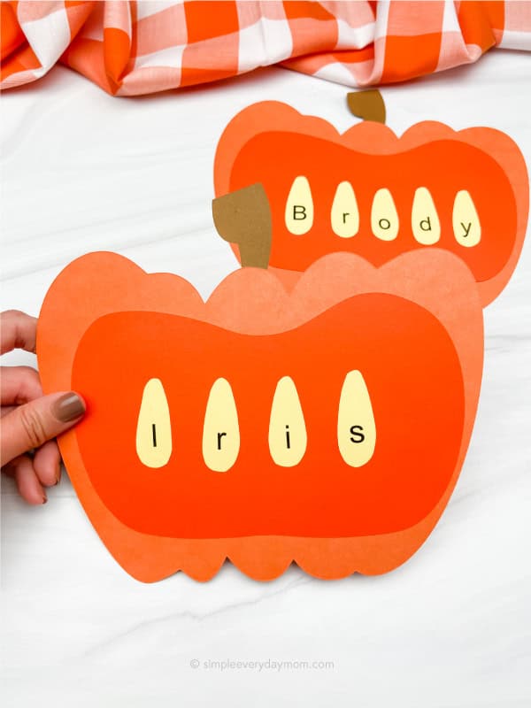 Pumpkin Name Craft For Kids by Simple Every day mom