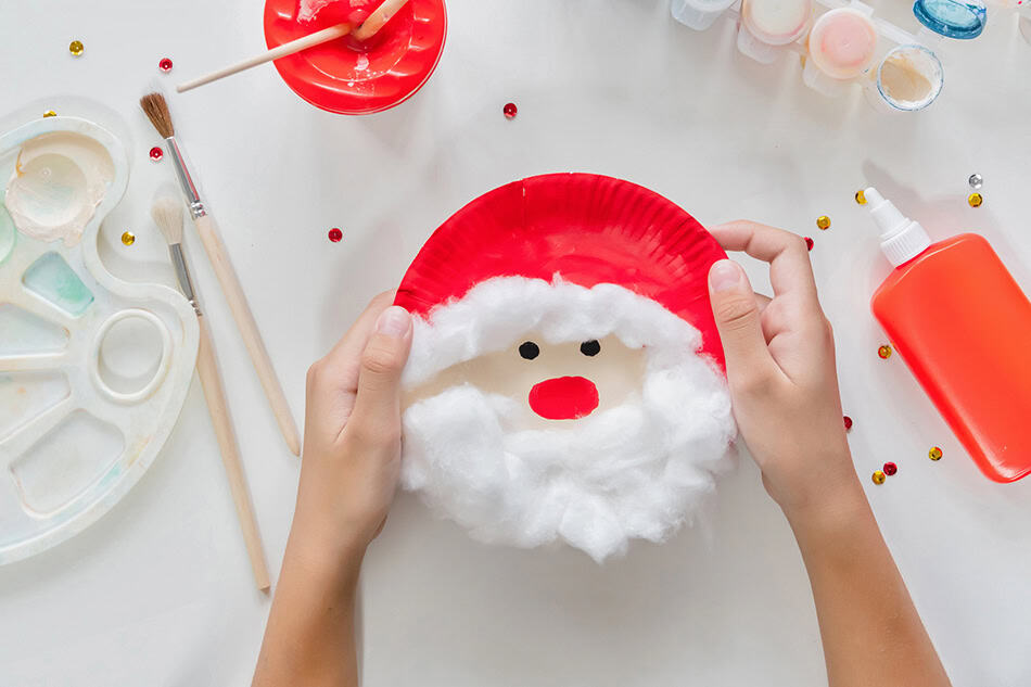 Santa Clause Paper Plate Christmas Craft for Kids