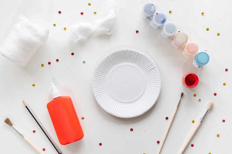 Santa Paper Plate Craft for kids materials