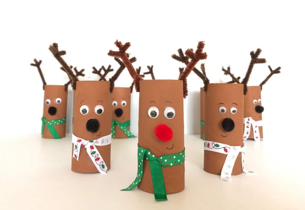 Silly Toilet Paper Roll Reindeer Craft for Kids to Make by kitchen counter chronicle