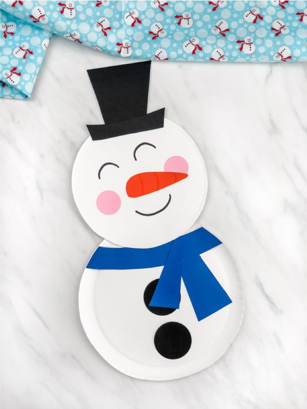 Snowman Paper Plate Craft For Kids by Simple Everyday Mom