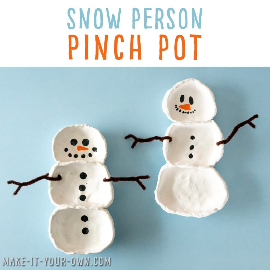 Snowman Pinch Pots by Red Ted Art