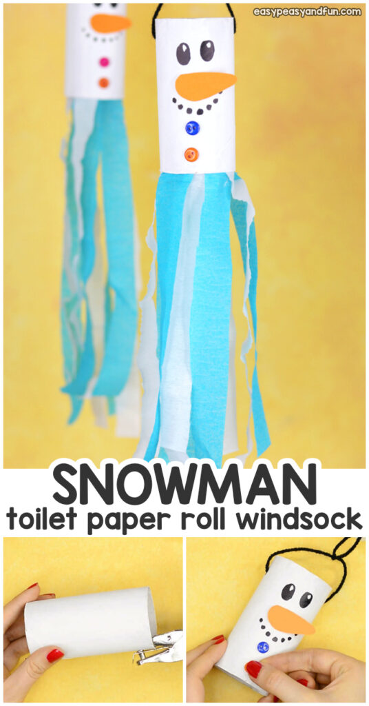 Snowman Windsock Toilet Paper Roll Craft by easy peasy and fun