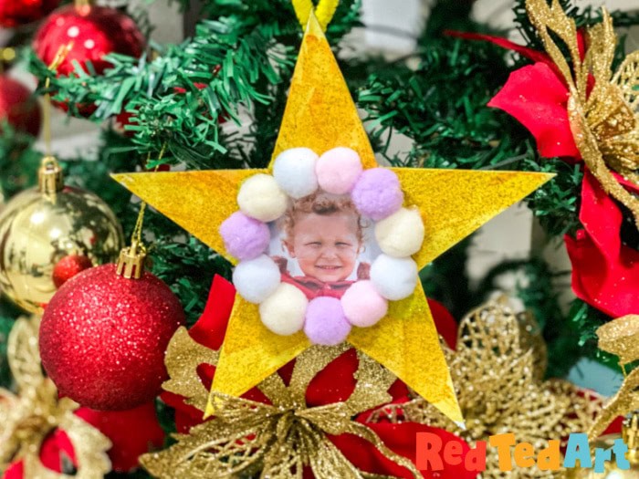 Star Photo Ornaments Keepsake Craft for Preschoolers by red ted art
