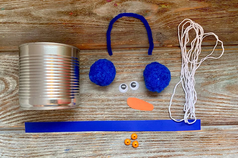 Tin Snowman Craft Materials