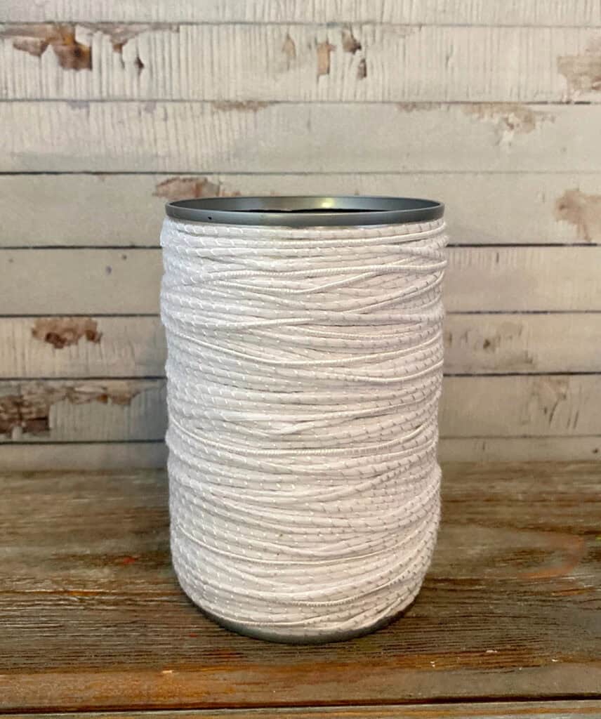 Tin Snowman wrapped with Yarn
