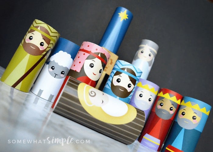 Toilet Paper Roll Christmas Craft Nativity Printable by some what simple