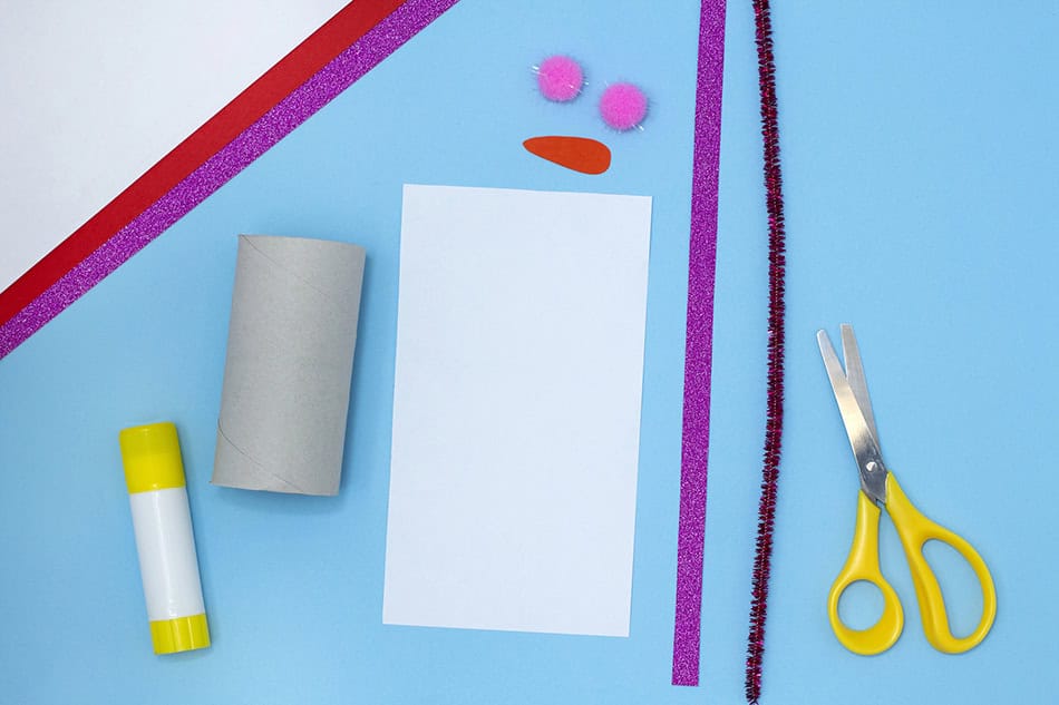 Toilet Paper Roll Snowman with Headphones Materials