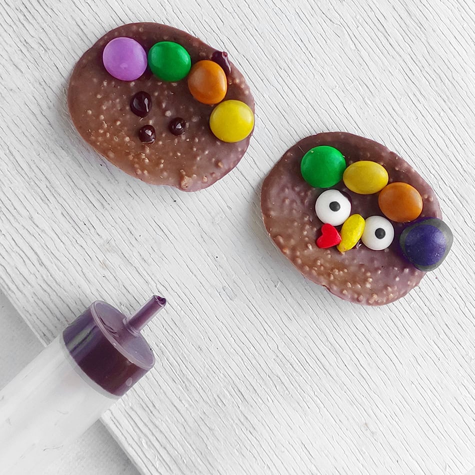 Turkey Chocolate Chip Treats Face Features
