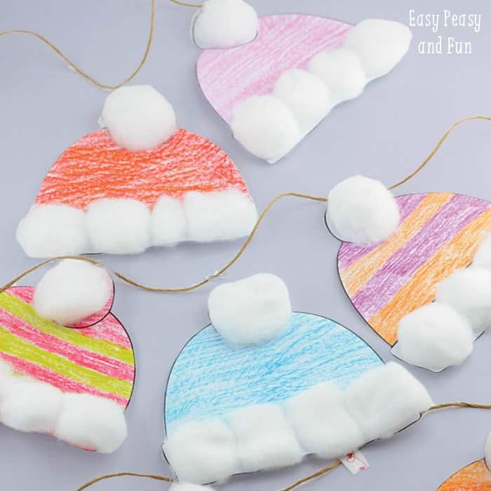 Winter Hats Craft for Kids by easy peasy and fun