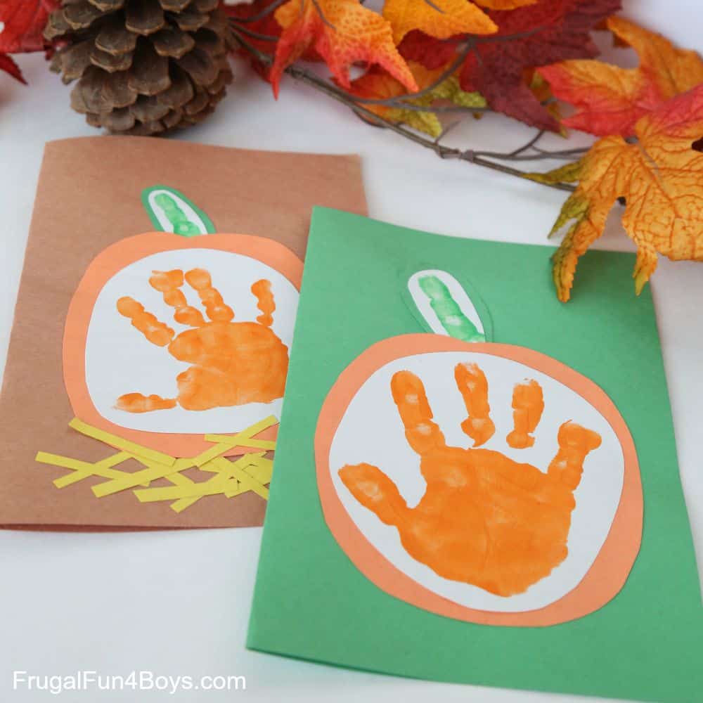 Your Little Pumpkin Handprint Card for Kids to Make by frugal fun 4 boys