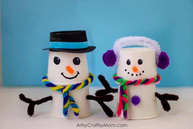 aper Cup Snowman Craft by artsy craftsy mom