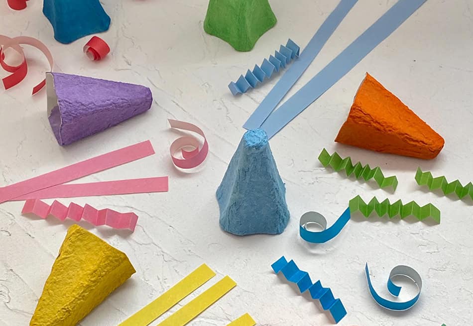 egg carton monster paper strips