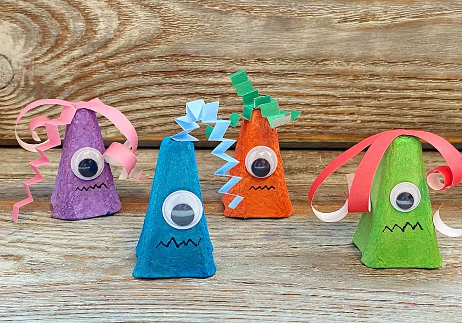 egg carton monsters for kids to make