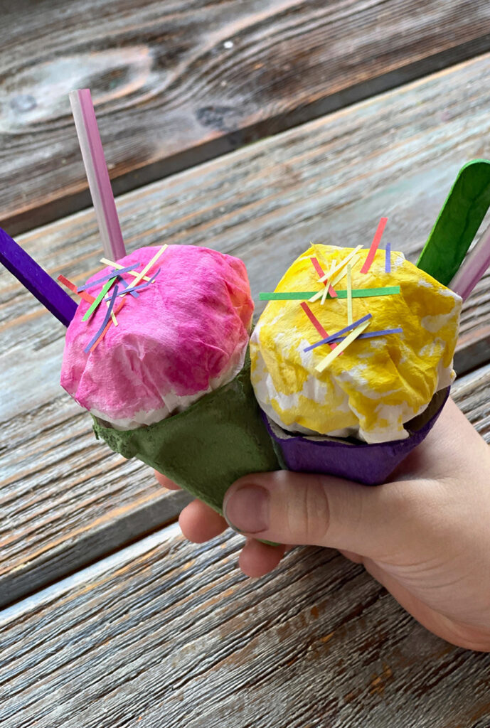 ice Cream cone craft idea for kids for summer crafts kids
