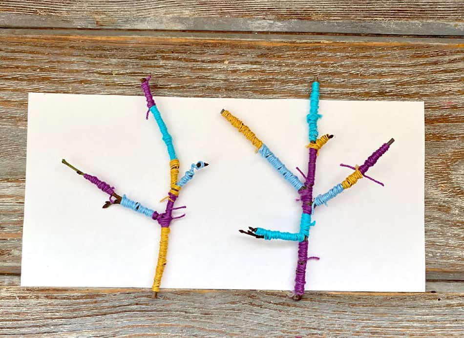 making the yarn wrapped antlers reindeer 2