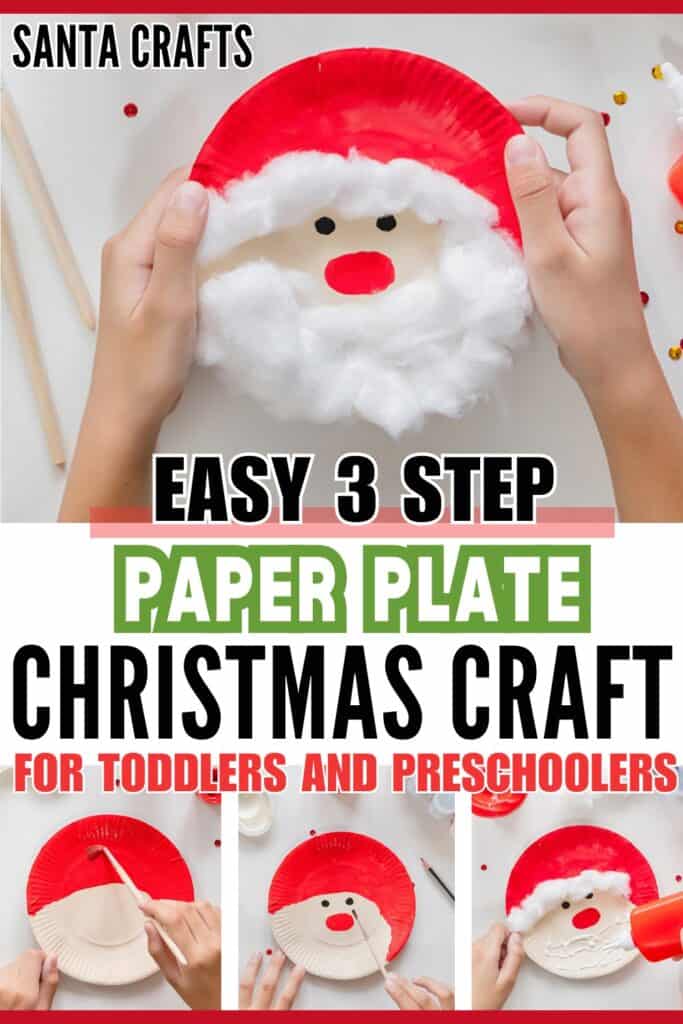 santa clause paper plate christmas crafts for toddlers and preschoolers (1)