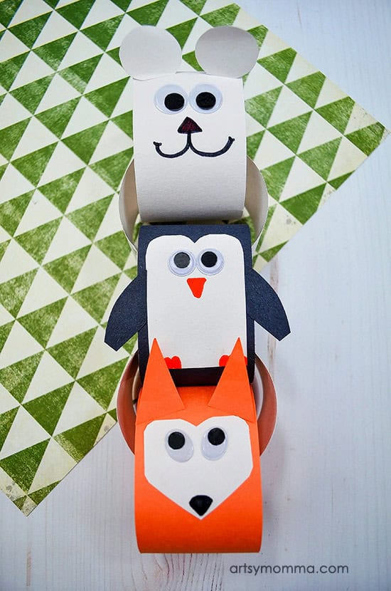 winter animals paper chain by artsy momma