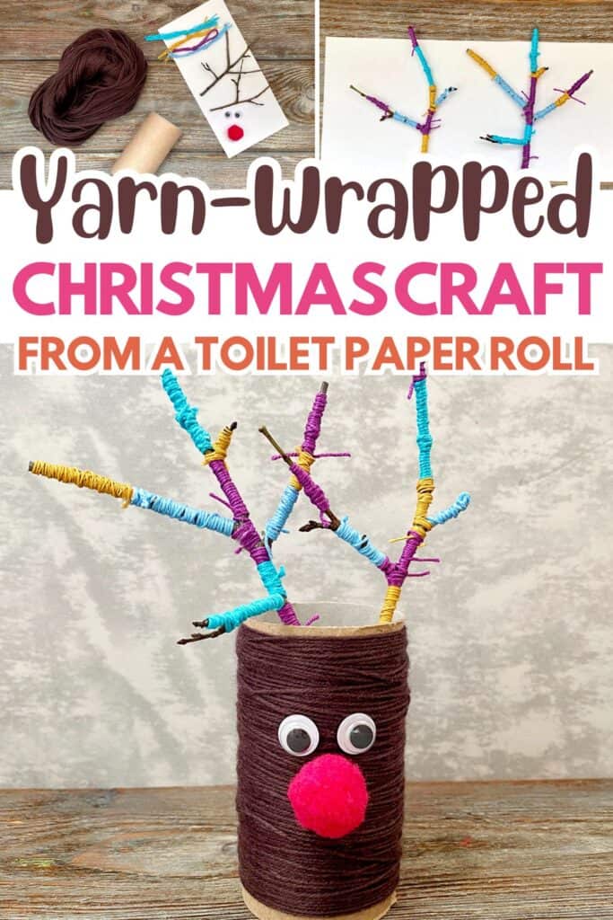 yarn-wrapped reindeer christmas toilet paper roll crafts