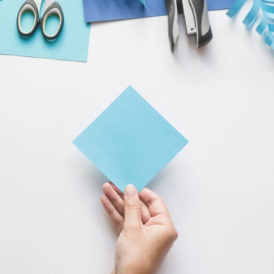 3D Paper Snowflake Step 1