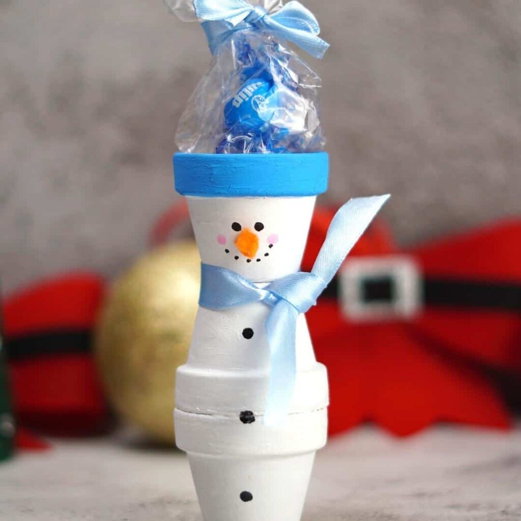 Adorable Clay Pot Snowman DIY by DIY and Fun