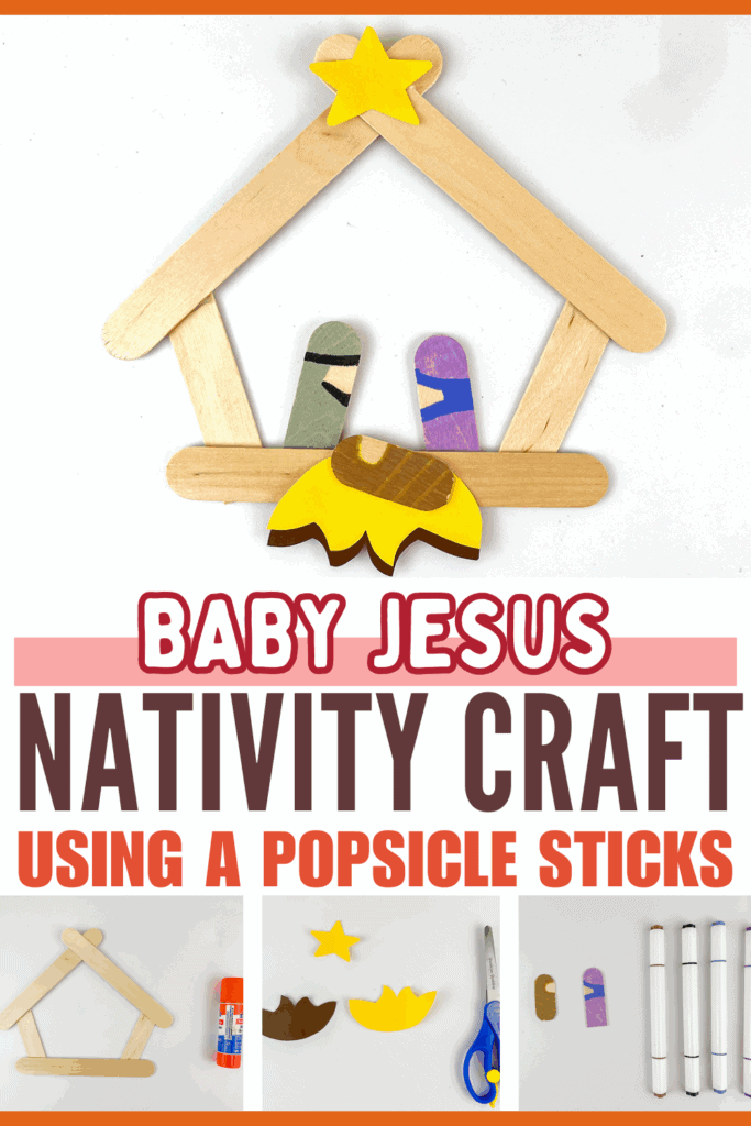 Birth of Baby Jesus - Christmas Nativity Popsicle Stick Craft for Kids