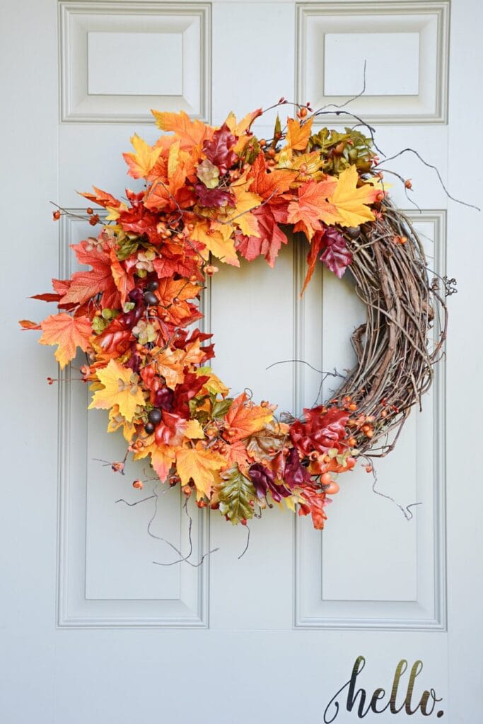 Brambly And Bright Leafy Fall Wreath DIY by Stonegable