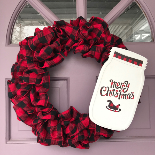 Buffalo Check Christmas Wreath by Simply Crafty Life