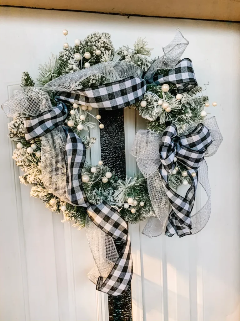 Buffalo Plaid Christmas Wreath DIY by Crafting Overload