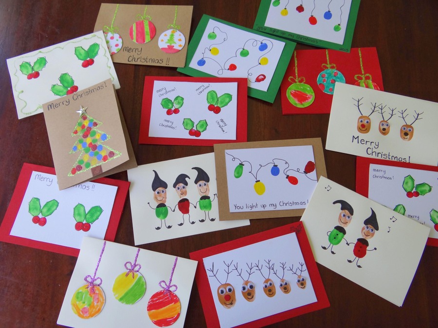 Christmas Craft Fingerprint Christmas Cards by Be a Fun Mum