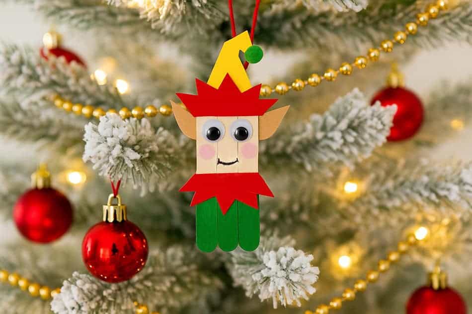 Christmas Elf Popsicle Stick Ornament