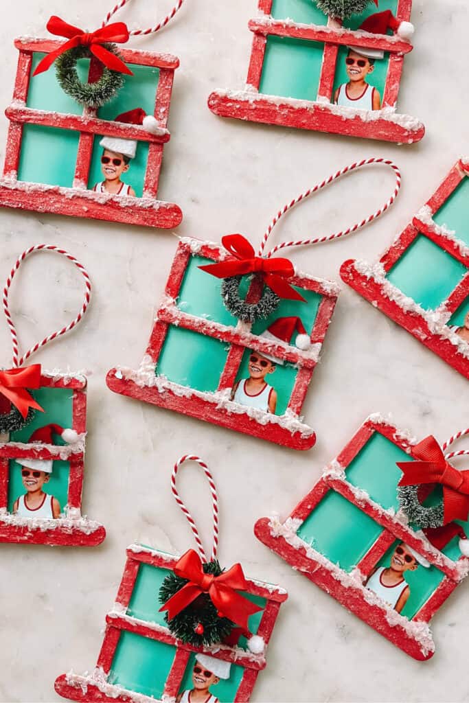 Christmas Window Popsicle Stick Ornament Craft by Studio DIY