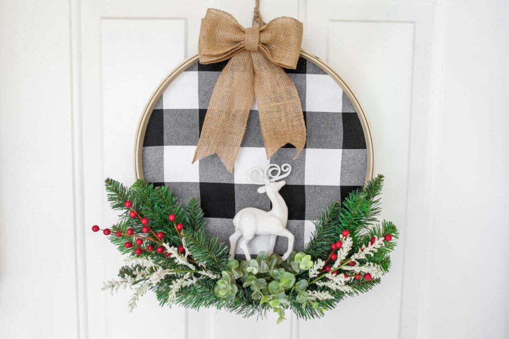 Christmas Wreath With Buffalo Check by Home Fresh Ideas