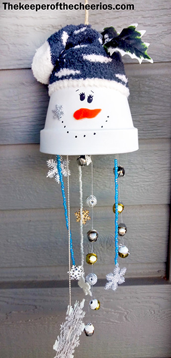 Clay Pot Snowman Wind Chime bythe Keeper of the Cheerios