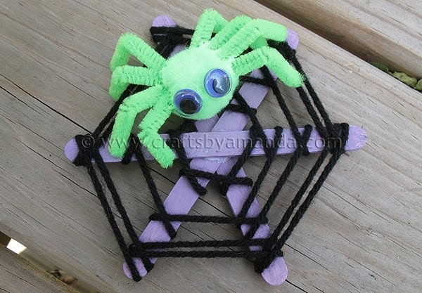 Craft Stick Spider Web by crafts by amanda