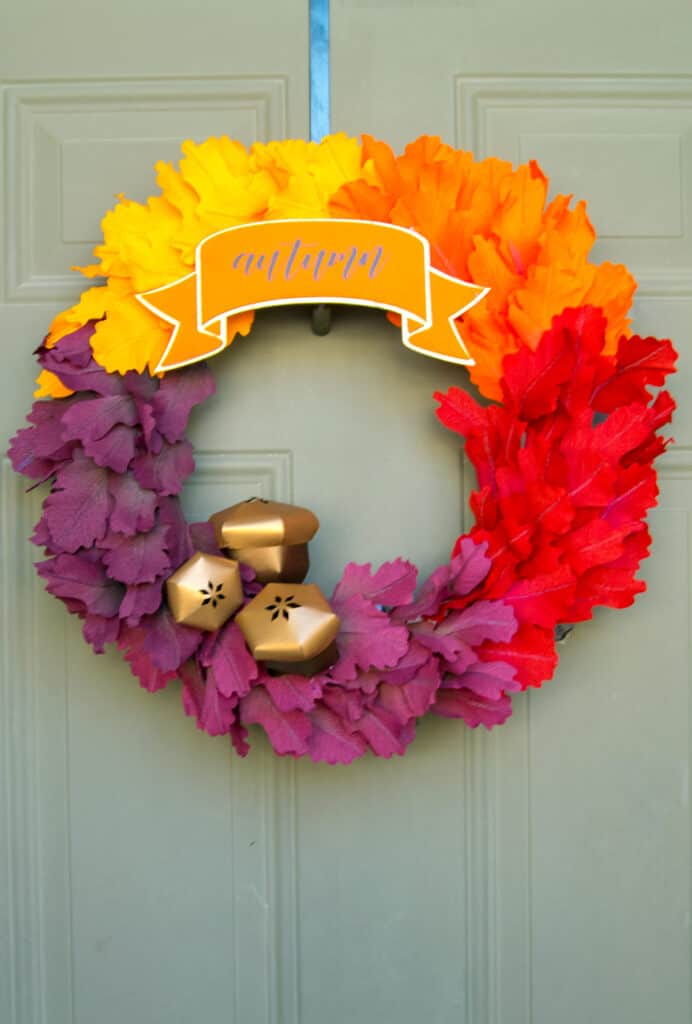 Crepe Paper Leaves DIY Fall Wreath by See Lindsay