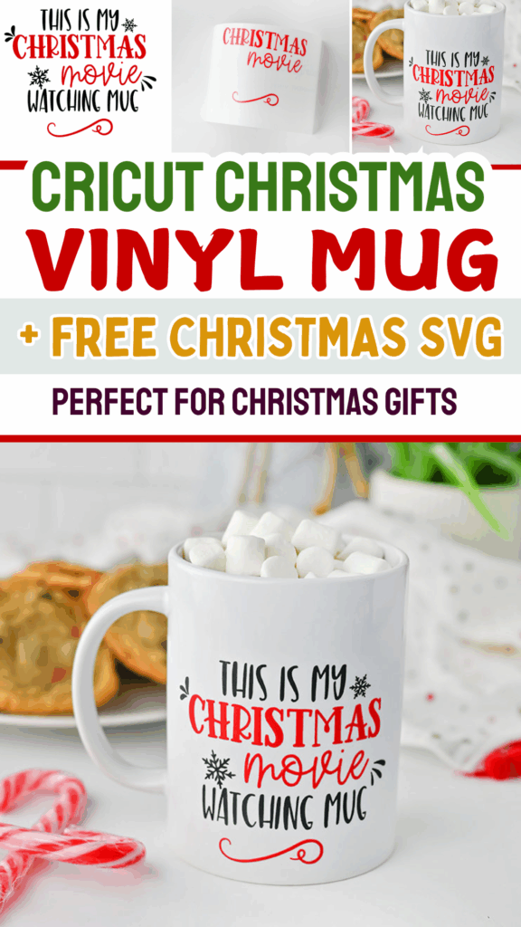 Cricut Christmas Project - Vinyl Christmas Mug plus Free Christmas Movie SVG File