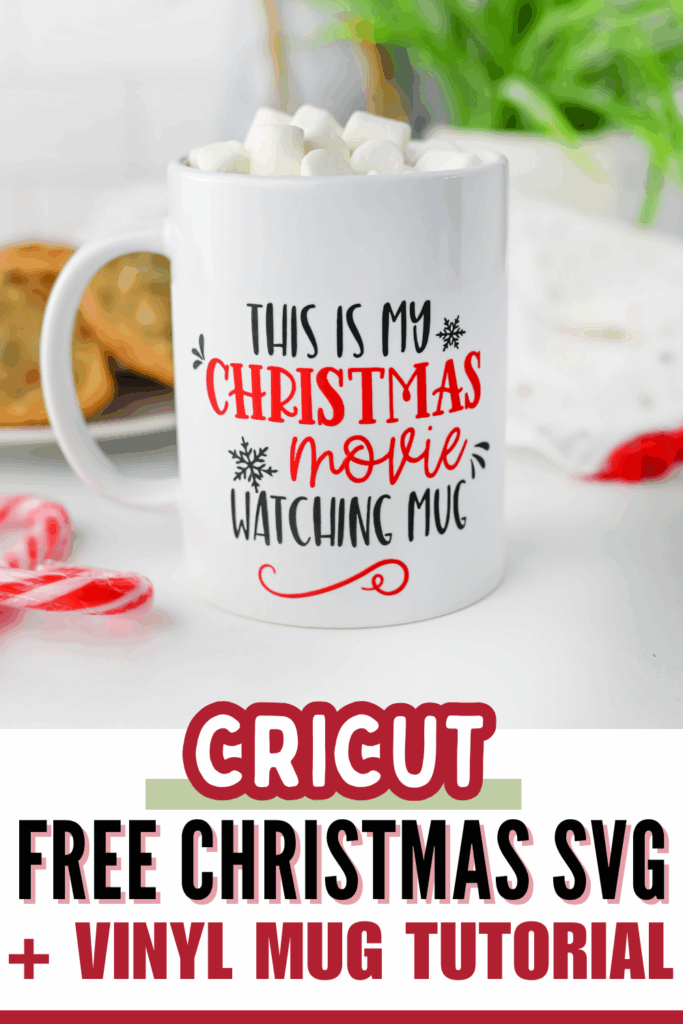 Cricut Free Christmas SVG + Christmas Vinyl Mug Project Tutorial