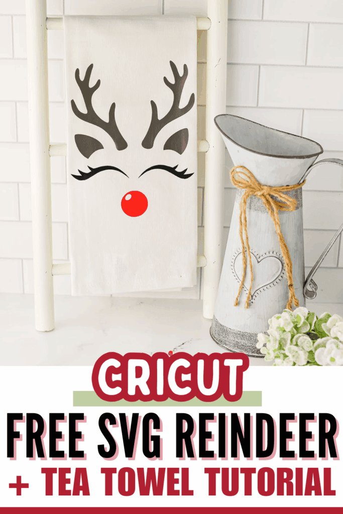 Cricut Free Christmas SVG Reindeer + Christmas Tea Towel Project Tutorial