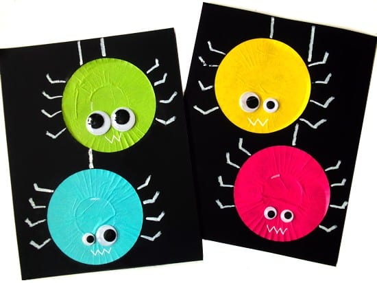 Cupcake Liner Spider Craft by our kid things