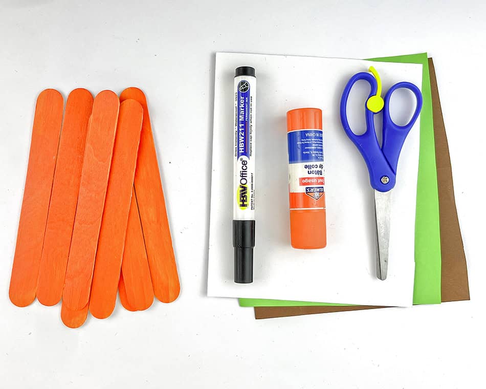 Cute Popsicle Stick Pumpkin Craft for Kids step 1
