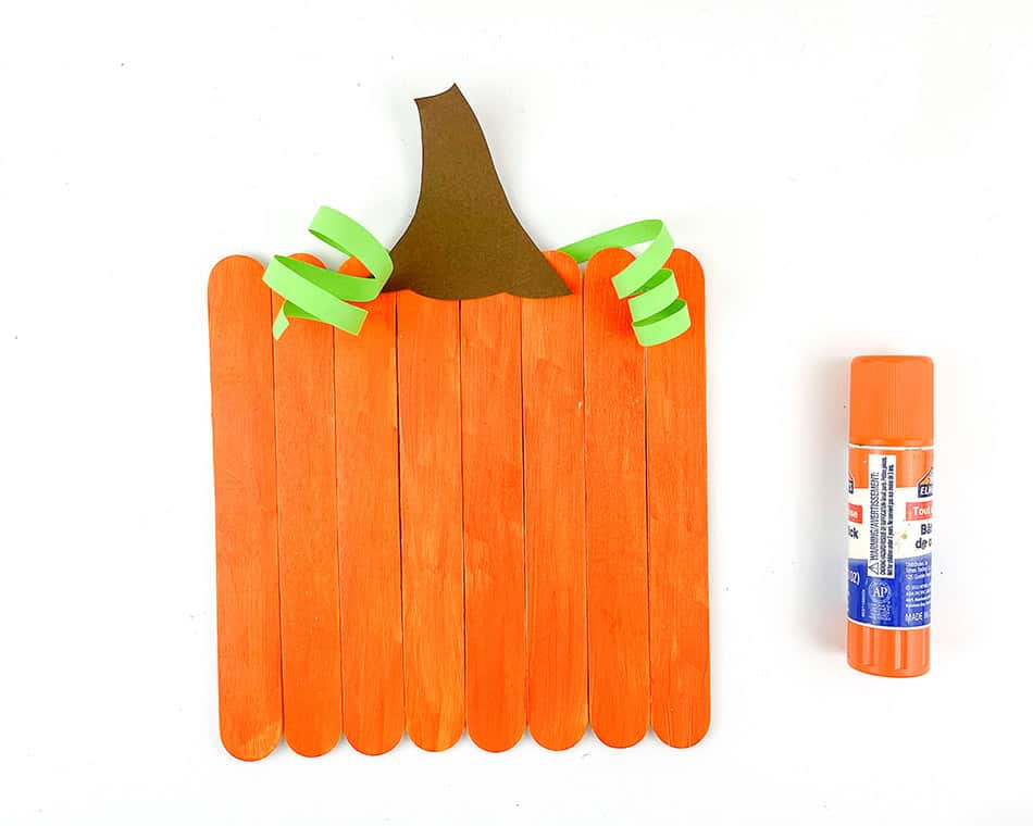 Cute Popsicle Stick Pumpkin Craft for Kids step 4
