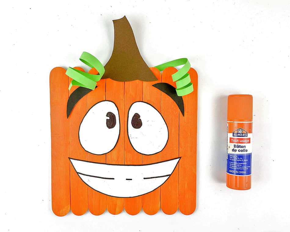 Cute Popsicle Stick Pumpkin Craft for Kids step 6