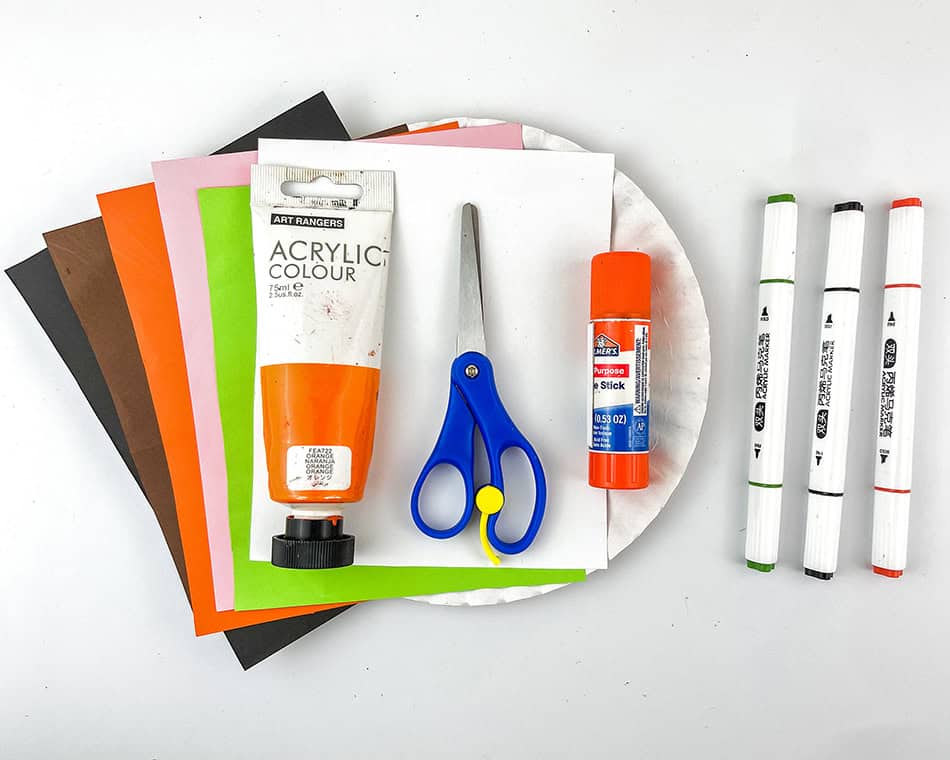 Cute paper Plate Pumpkin Craft for Kids Materials