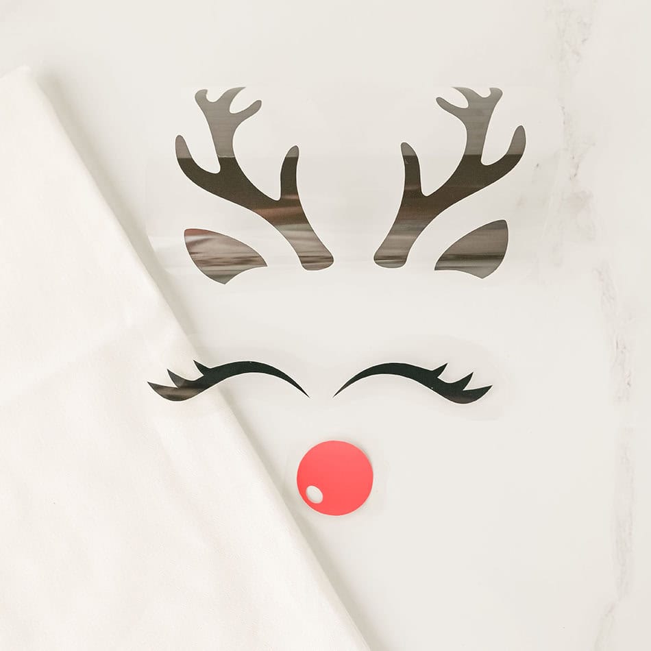 DIY Cricut Christmas Reindeer Dish Towel Step 1