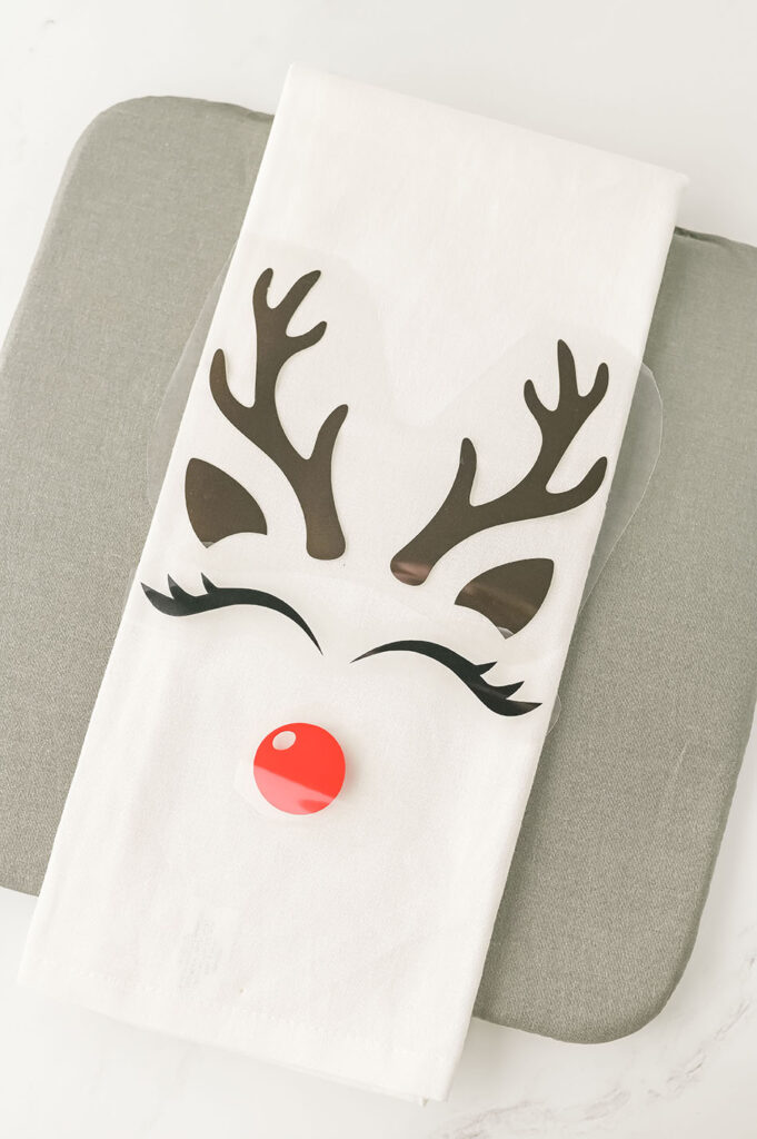 DIY Cricut Christmas Reindeer Dish Towel Step 2