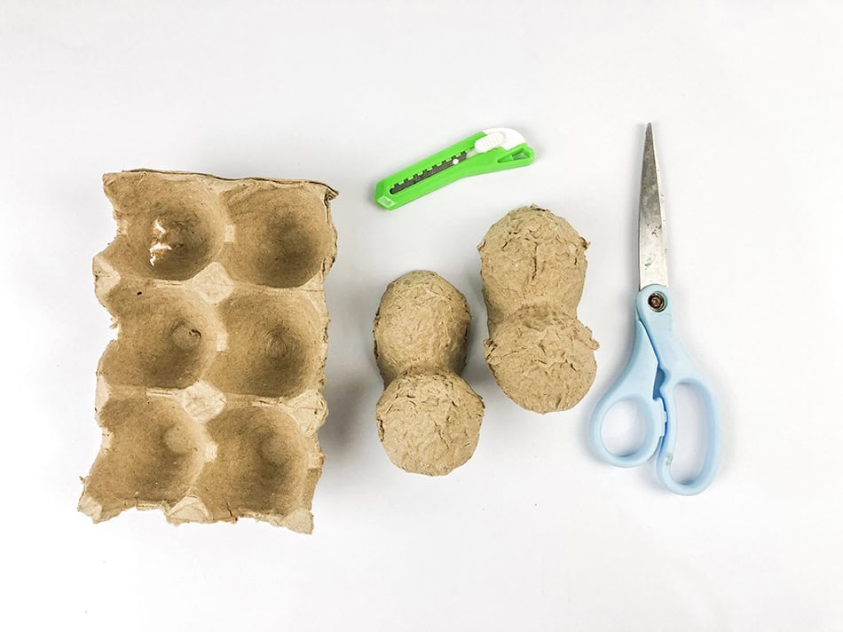 DIY Egg Carton Baby Jesus Nativity Christmas Craft Step 1