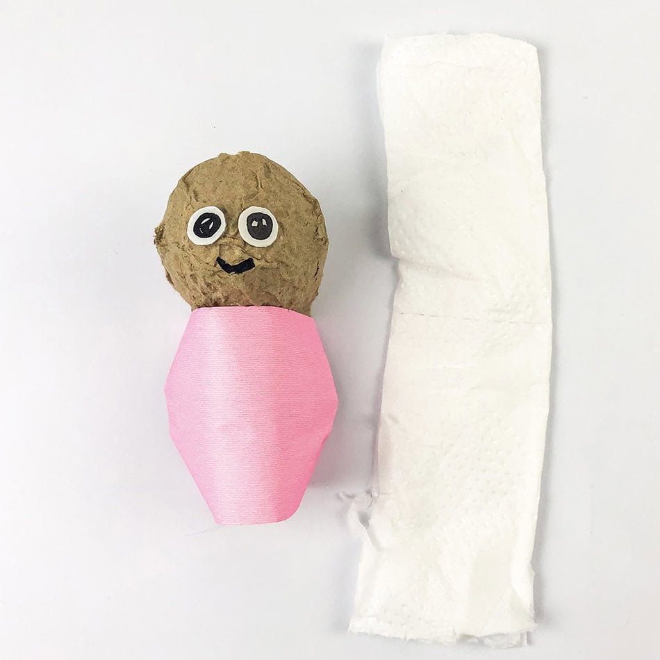 DIY Egg Carton Baby Jesus Nativity Christmas Craft Step 12