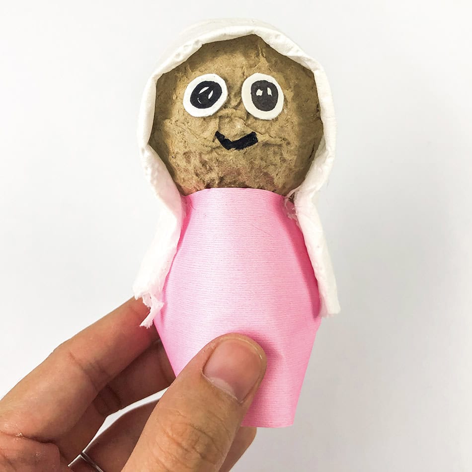 DIY Egg Carton Baby Jesus Nativity Christmas Craft Step 13